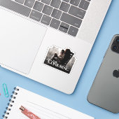 Mam en kinder spookhoornaar Klassiek Sticker (Laptop met iPhone)