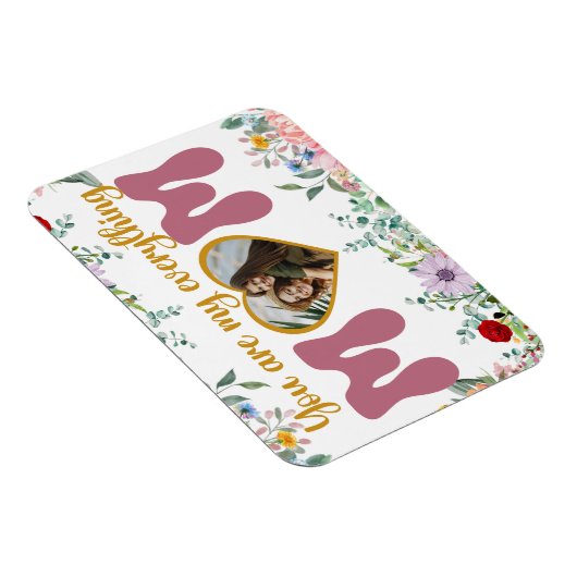 Mam en kinderliefde waterverf bloemen Moederdag Magneet (Rechterzijde)