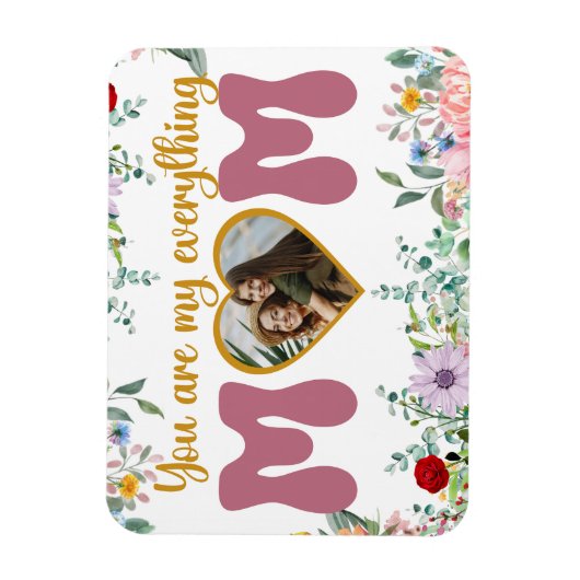 Mam en kinderliefde waterverf bloemen Moederdag Magneet (Verticaal)