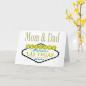 Mam en pa Golden Las Vegas Jubileum Kaart (Gele Bloem)