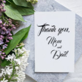 Mam en pa Wedding Bedankt Silver Folie Kaarten