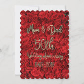 Mam en pap 50th Wedding Jubileum Red Roses Kaart (Voorkant)
