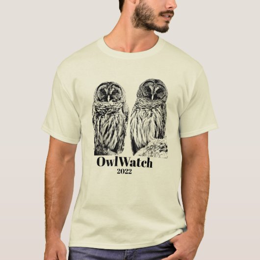 Mam en pap Barred Owl (B&W) T-shirt (Voorkant)