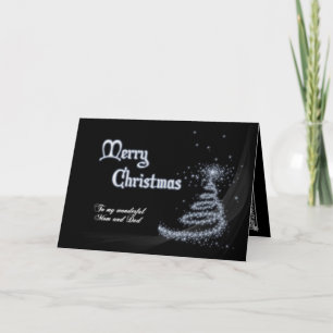 Mam en pap, een zwart-wit kerst feestdagen kaart
