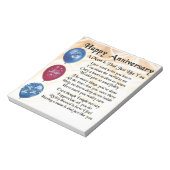 Mam en pap gedicht - Happy Jubileum - Cream Notitieblok (Linkerzijde)