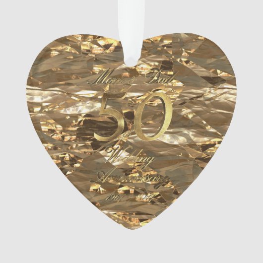 Mam en pap Golden Wedding Jubileum 50th Ornament (voorkant)