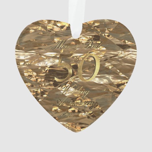 Mam en pap Golden Wedding Jubileum 50th Ornament (achterkant)