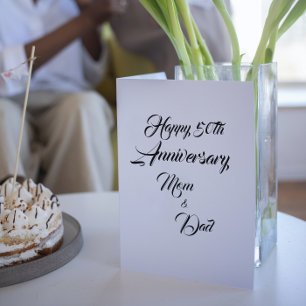 Mam en pap Golden Wedding Jubileum Folie Kaarten