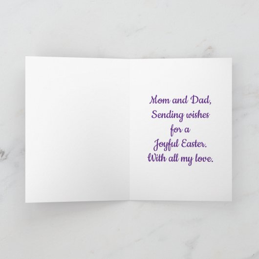  mam en pap Pasen Feestdagen Kaart (Binnen)