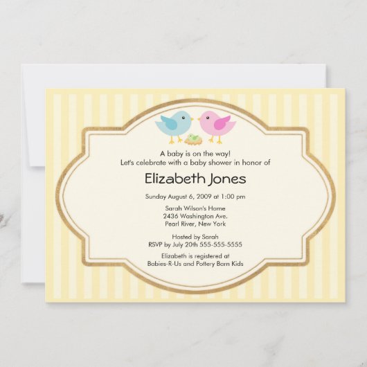 Mam en pap Vogel en Baby Vogel Baby shower Kaart (Voorkant)