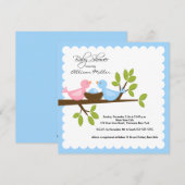 Mam en pap vogels met Baby-vogelBaby shower Kaart (Voorkant / Achterkant)