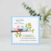 Mam en pap vogels met Baby-vogelBaby shower Kaart (Staand voorkant)