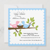 Mam en pap vogels met Baby-vogelBaby shower Kaart (Voorkant)