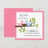 Mam en pap vogels met Baby-vogelBaby shower Kaart (Voorkant / Achterkant)