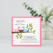 Mam en pap vogels met Baby-vogelBaby shower Kaart (Staand voorkant)