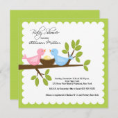 Mam en pap vogels met Baby-vogelBaby shower Kaart (Voorkant / Achterkant)