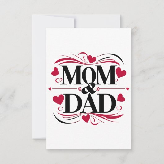 Mam en papa beste ouders iedereen bedankkaart (Voorkant)