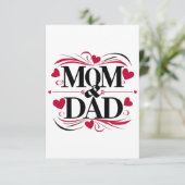 Mam en papa beste ouders iedereen bedankkaart (Staand voorkant)