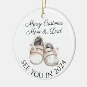 Mam en papa om nieuwe baby zwangerschap aankondigi keramisch ornament (Links)