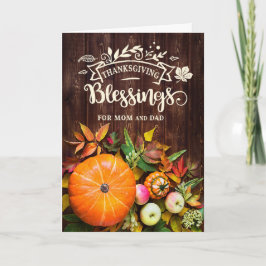 Mam en papa Thanksgiving Blessings Pumpkins Feestdagen Kaart