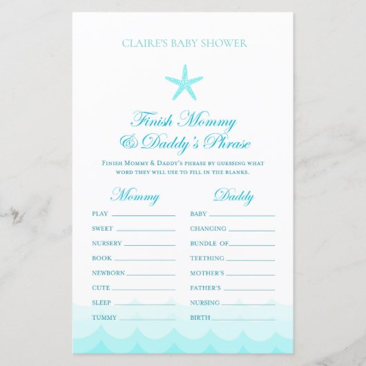 Mam en papa wissen - Baby shower game (Voorkant)