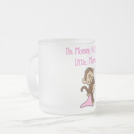 Mam en pappa's aap - roze T-shirts en cadeautjes Matglas Koffiemok (Voorkant links)