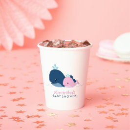 Mam en Roze Baby Whales Paper Cup Papieren Bekers
