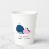 Mam en Roze Baby Whales Paper Cup Papieren Bekers (Voorkant)