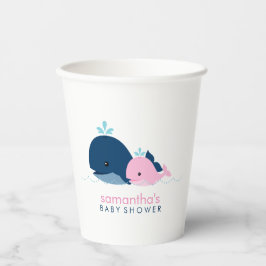 Mam en Roze Baby Whales Paper Cup Papieren Bekers