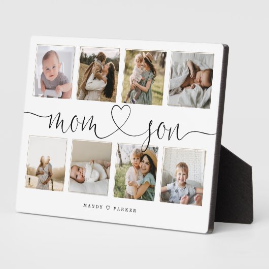 Mam- en Son Heart Script | Fotoraster collage Fotoplaat (Zijkant)