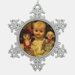 Mam en Twins Tin Sneeuwvlok Ornament