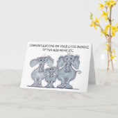 Mam en vader met nieuw geboren baby olifant kaart (Gele Bloem)