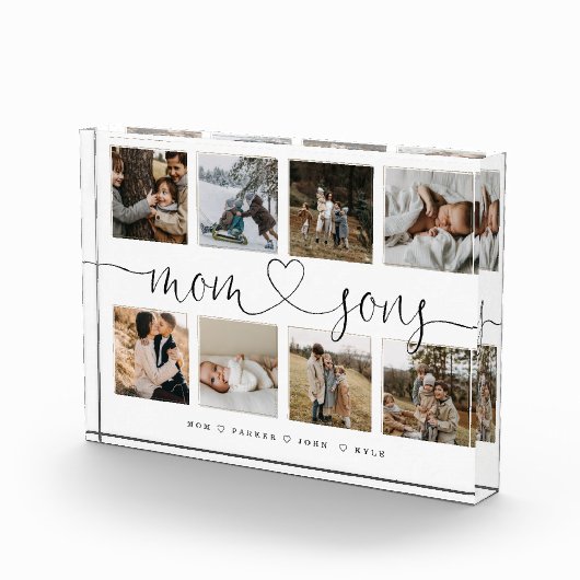 Mam- en zonenhartscript | Fotoraster collage Fotoblokken (Rechts)