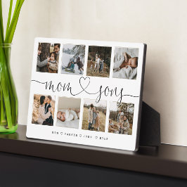 Mam- en zonenhartscript | Fotoraster collage Fotoplaat