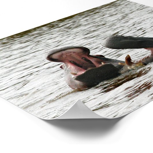 Mam en zoon hippos spelen poster (Hoek)