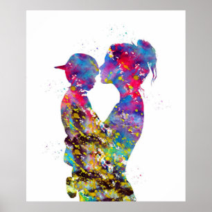 Mam En Zoon Kleurrijke Gifs Poster