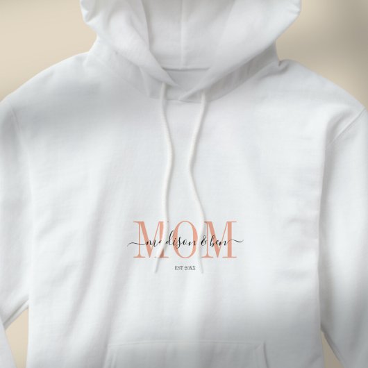 "MAM, EST." Gepersonaliseerde, trotse mama’s Hoodie