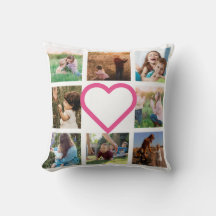 Mam Familie Foto Collage Pink Heart