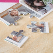 Mam Familie Foto Collage Pink Heart Legpuzzel (Zijkant)