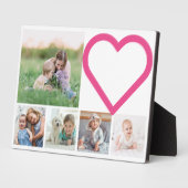Mam Familie Foto Collage Pink Heart Modern Fotoplaat (Zijkant)