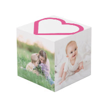 Mam Familie Foto Collage Pink Heart Modern