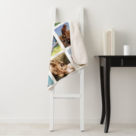 Mam Familie Foto Collage Pink Heart Sherpa Deken (In situ)