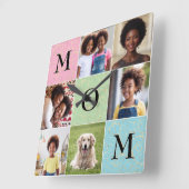 Mam Familie Foto's 6 Afbeeldingen Moederdag Vierkante Klok (Hoek)