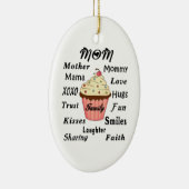 Mam Family Cupcake Keramisch Ornament (Rechts)