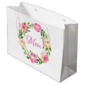Mam Feminine Floral Persoonlijke Waterverf Groot Cadeauzakje (Achterkant Gekanteld)