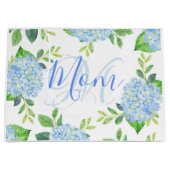 Mam Floral Blue Hydrangea Waterverf Modern Groot Cadeauzakje (Voorkant)