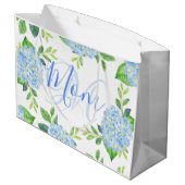 Mam Floral Blue Hydrangea Waterverf Modern Groot Cadeauzakje (Achterkant Gekanteld)