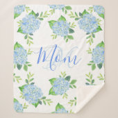 Mam Floral Blue Hydrangea Waterverf Modern Sherpa Deken (Voorkant)