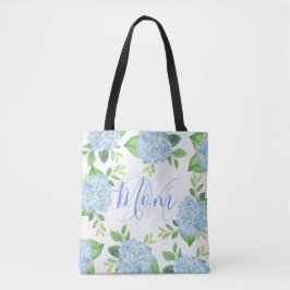 Mam Floral Blue Hydrangea Waterverf Modern Tote Bag