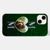 Mam Floral hart lila foto van de hond groen Case-Mate iPhone Case (Achterkant (horizontaal))